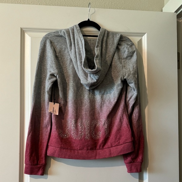 NEW Juicy Couture Ombre Terry Full Zip Track Jacket Size Small Rhinestone NWT - Picture 3 of 5